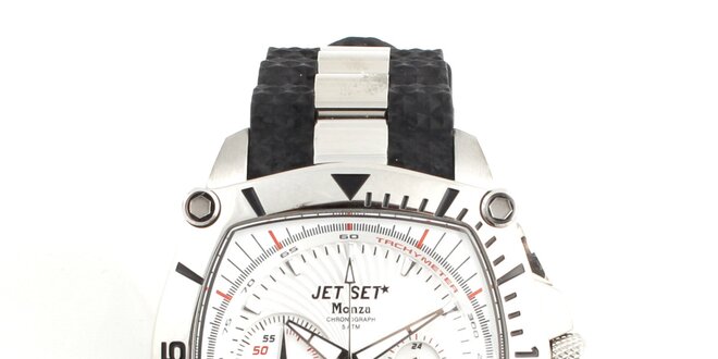 Ocelové hodinky Jet Set s čiernymi detailami