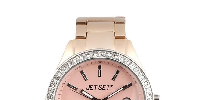 Dámske hodinky s ružovým ciferníkom Jet Set