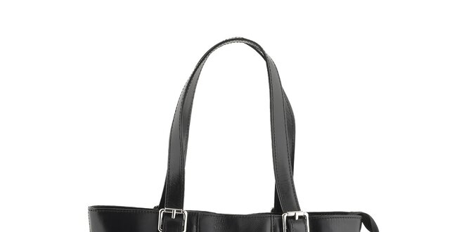 Dámska kabelka so zipsovým vreckom v čiernej farbe Ore 10