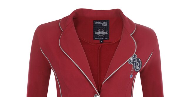 Dámske červené sako s kontrastným lemovaním Giorgio Di Mare