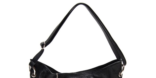 Dámska čierna kabelka s pevným dnom Renata Corsi