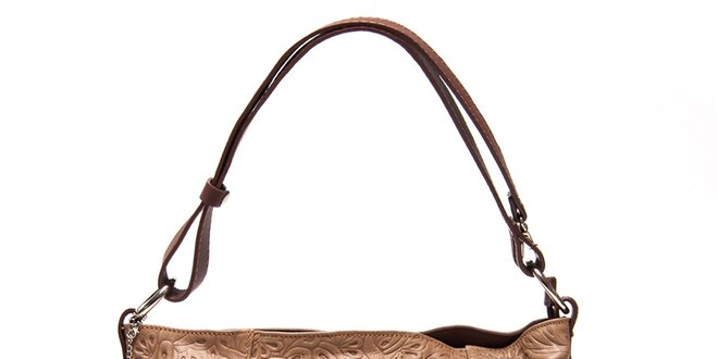Dámska krémová kabelka s reliéfnym vzorom Renata Corsi