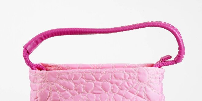 Dámska ružová kabelka Sisley s ozdobným prešívaním
