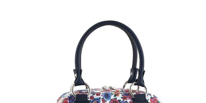 Dámska kožená kabelka s farebným kvetinovým vzorom Valentina Italy