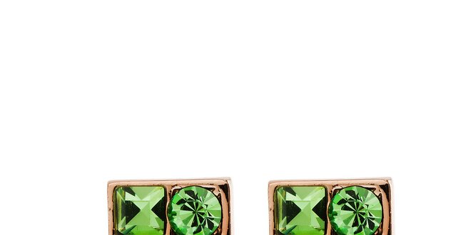 Dámske náušnice so zelenými kryštaľmi Fifi Ange
