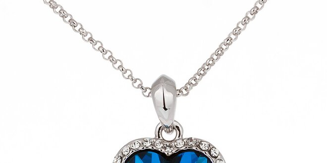 Dámsky náhrdelník s modrým srdiečkom Fifi Ange