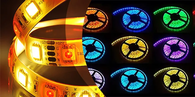 Biely alebo farebný 5 metrový LED pás