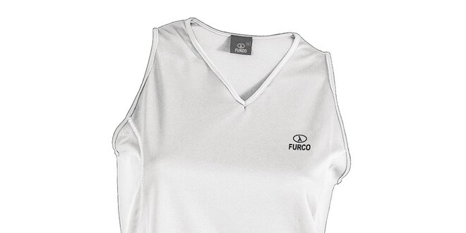 Dámske biele funkčné tričko bez rukávov Furco