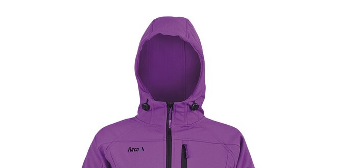 Dámska fialová softshellová bunda s kapucňou Furco