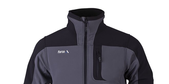 Pánska šedo-čierna softshellová bunda Furco