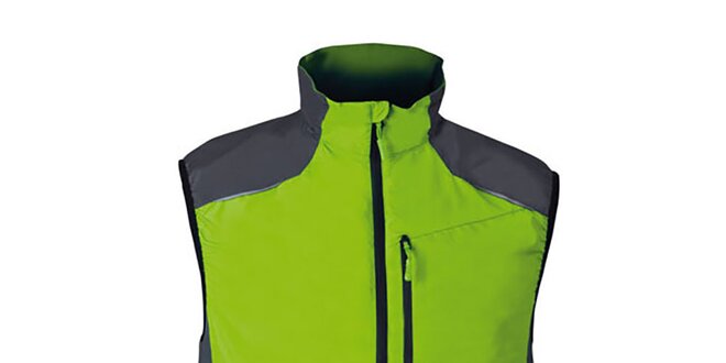 Zelená bežecká vesta so šedými prvkami Furco
