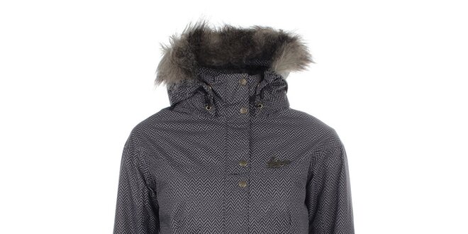 Dámska vzorovaná zimná bunda s kožúškom Fundango