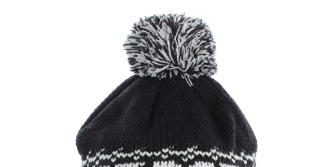 Dámska čierna čiapka s bielym vzorom Fundango