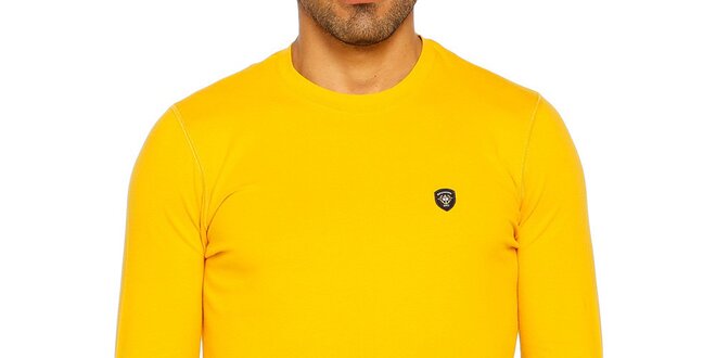 Pánske žlté tričko s dlhým rukávom Galvanni