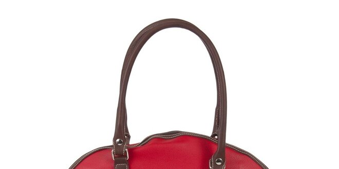Dámska červeno-hnedá kabelka Paola Pitti