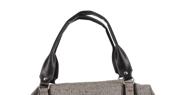Dámska šedo-čierna tvídová kabelka Paola Pitti