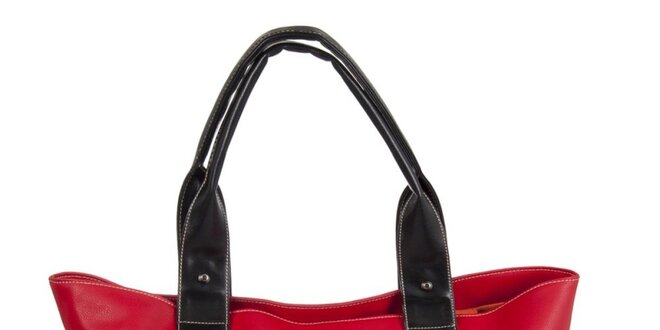 Dámska červeno-hnedá kabelka s cvočkami Paola Pitti