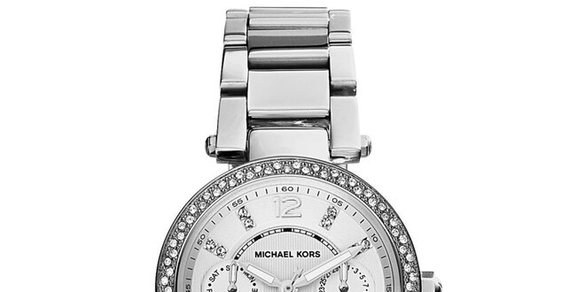 Dámske hodinky z nerezovej ocele s malými kryštálikmi Michael Kors