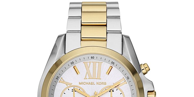 Dámske hodinky s chronografom Michael Kors - strieborná a zlatá farba