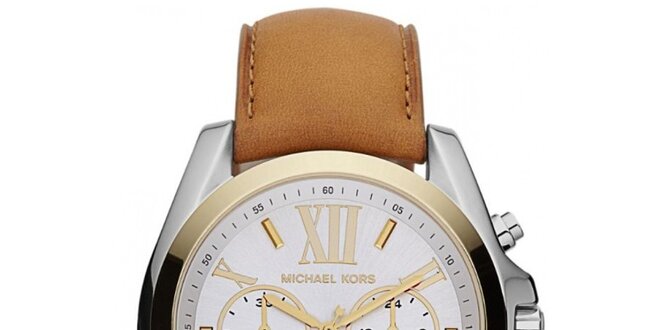 Dámske hodinky s hnedým koženým remienkom Michael Kors