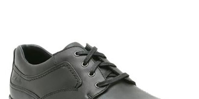 Pánske čierne kožené topánky so šnurovaním Clarks