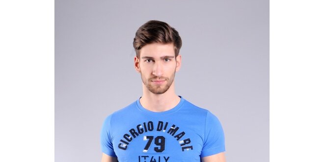 Pánske svetlo modré tričko Giorgio di Mare "Italy"
