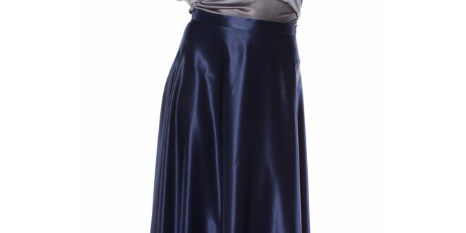 Dámska tmavo modrá hodvábna sukňa Gene