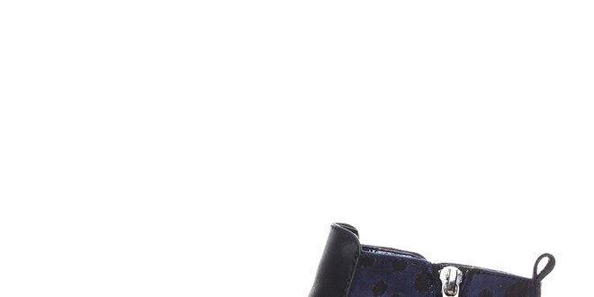 Dámske čierne členkové topánky s modrými detailmi Desigual