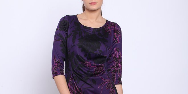 Dámske fialové šaty s kvetinovým vzorom Melli London