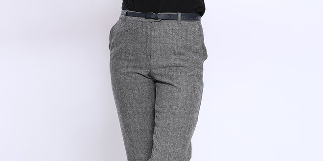 Dámske šedé nohavice so vzorom Melli London
