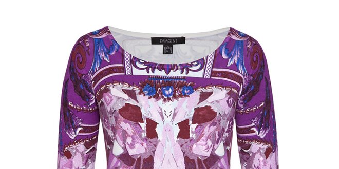 Dámsky fialový sveter s elegantným vzorom Imagini