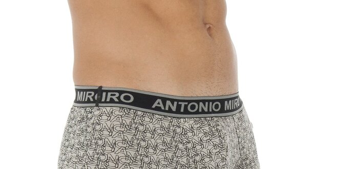Pánske šedo-čierne boxerky Antonio Miro
