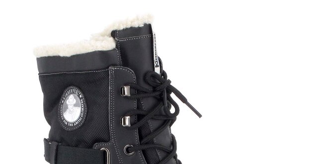Pánske čierne šnurovacie zimné topánky Kimberfeel