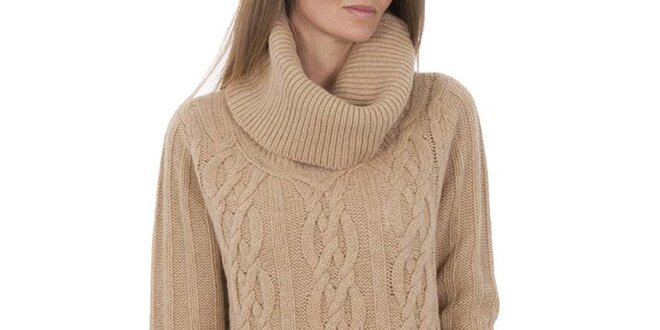 Dámsky béžový sveter so vzorom Tommy Hilfiger