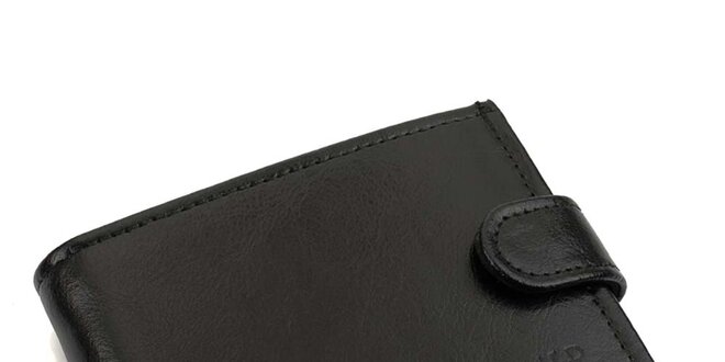 Pánska čierna kožená peňaženka s prackou Solier