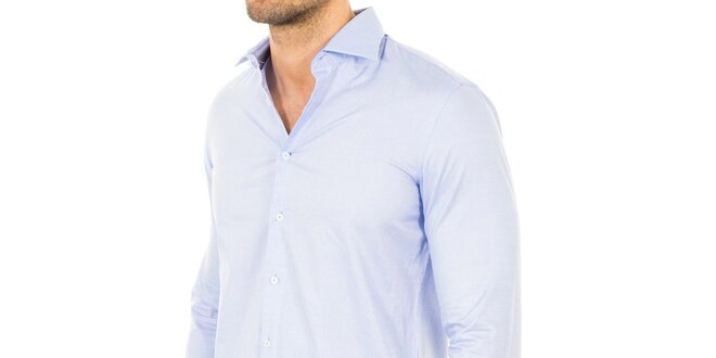 Pánska bavlnená košeľa v svetlo modrom odtieni Tommy Hilfiger