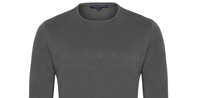 Pánske antracitové tričko s dlhým rukávom Giorgio di Mare