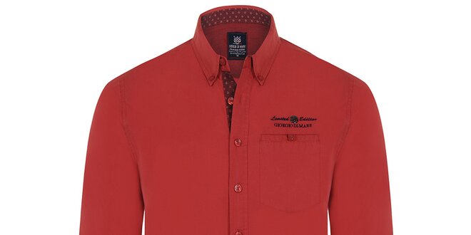 Pánska červená košeľa s nápisom Giorgio di Mare