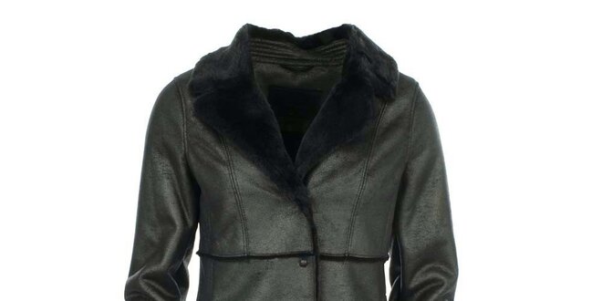 Dámsky kabát s kožúškovým golierom COMPANY&CO