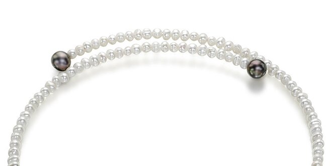 Dámský biely perlový náhrdelník Orchira