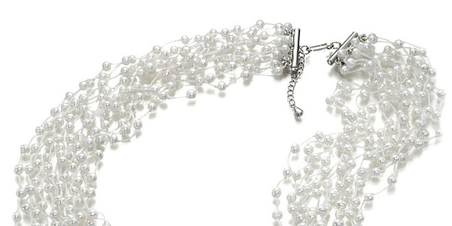 Biely perlový náhrdelník Orchira
