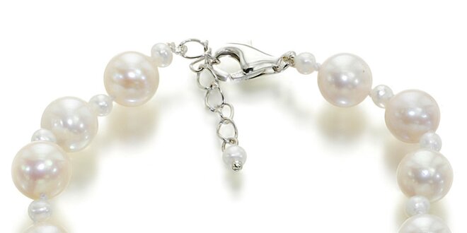 Biely dámský perlový náramok Orchira