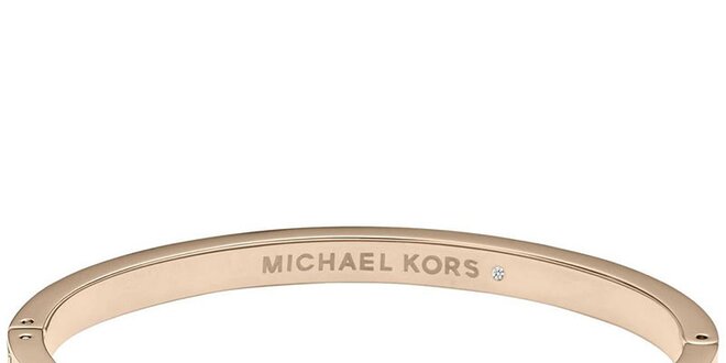 Dámsky oceľový náramok s kryštálikmi Michael Kors - ružovo zlatá farba