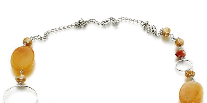 Dámský náhrdelník s perlami a nefritom Orchira