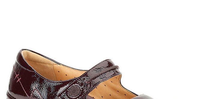 Dámske lakované topánky vo farbe bodró Clarks