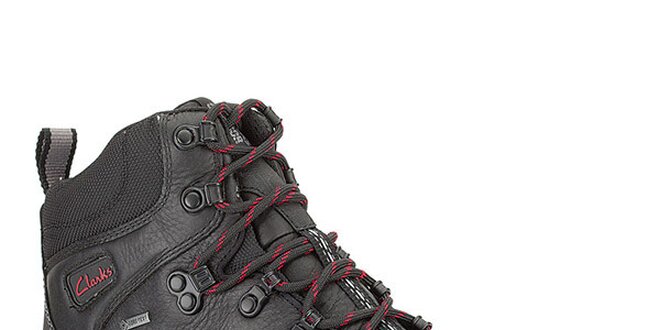 Pánske čierne topánky s červenými detailmi Clarks