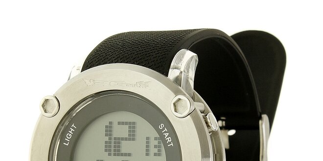 Unisexové čierno-strieborné digitálne hodinky RG512