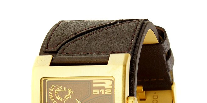 Unisexové hnedo-zlaté analogové hodinky RG512