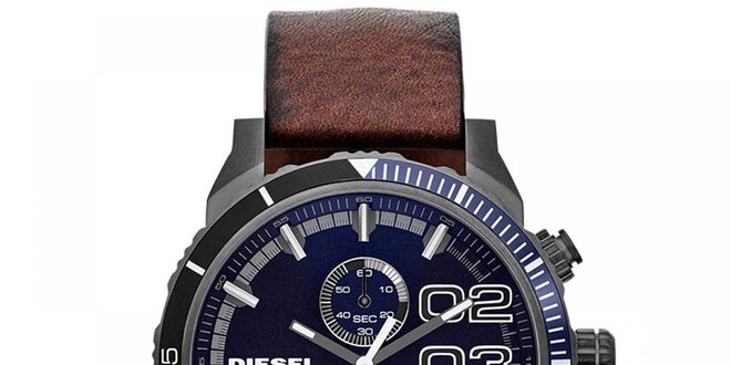Pánske oceľové hodinky s modrým ciferníkom Diesel