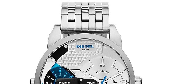 Pánske oceľové hodinky v striebornej farbe Diesel